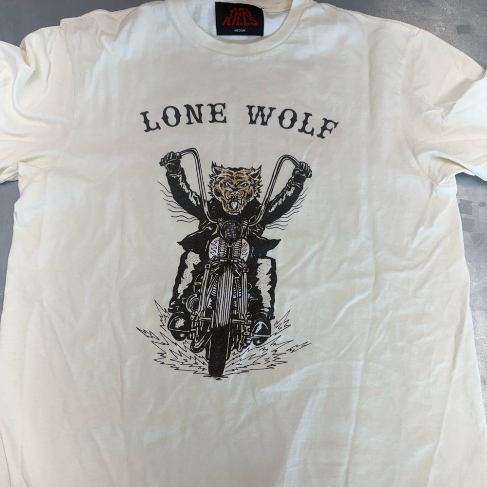 Gallery Dept White Lone Wolf Graphic Tee